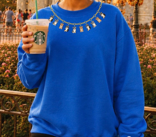 unisex corgi top charm necklace