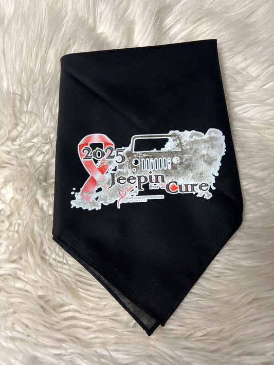 Jeepin for a cure 2025 dog bandanna