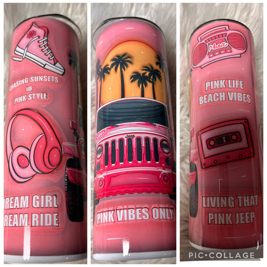 20 ounce metal Tumblr pink