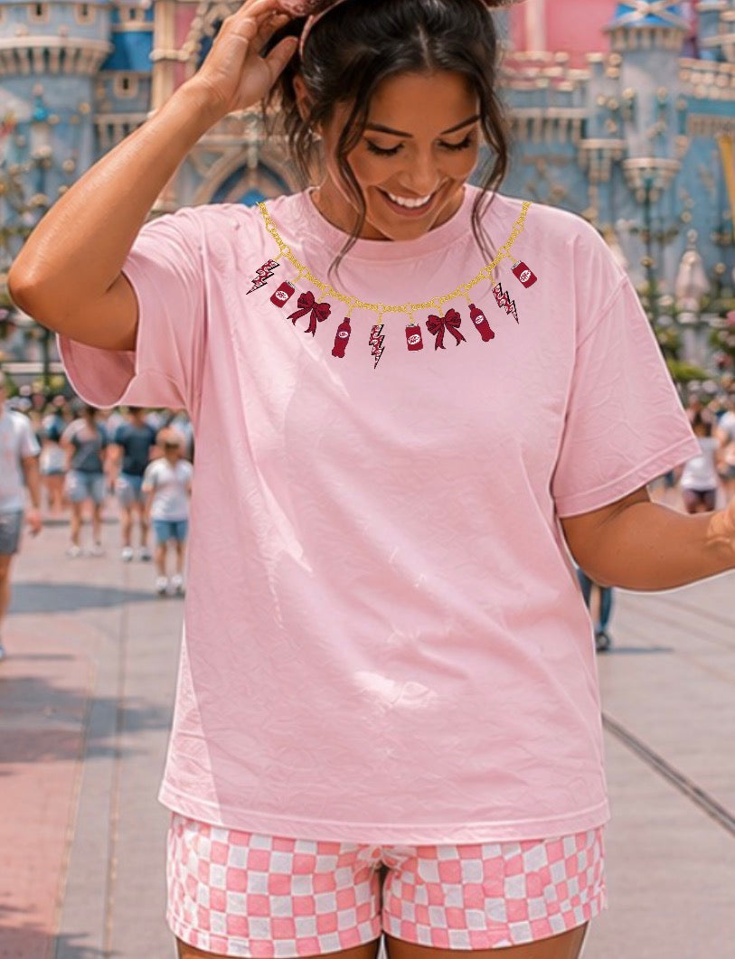light pink unisex top charm necklace soda