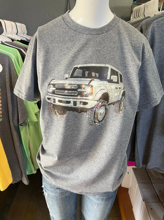 Unisex T-shirt sparkly bling 4 x 4