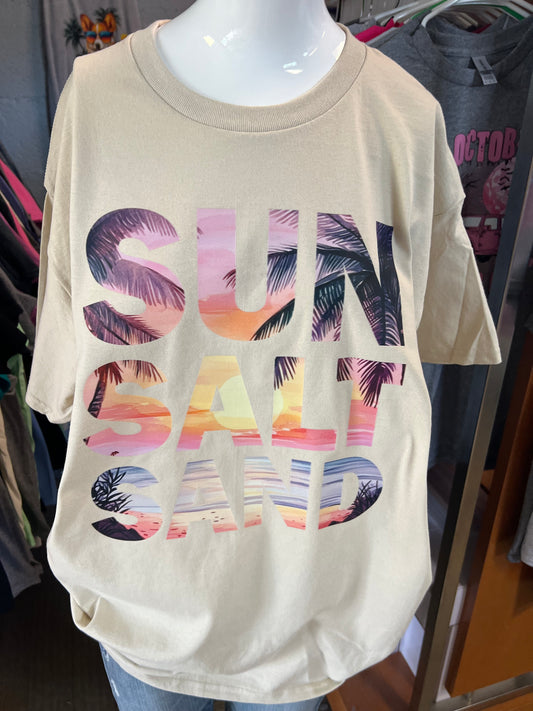 New  unisex T-shirt sun, salt, sand beach