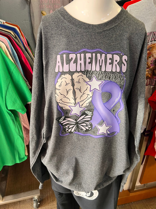 New unisex Dark Heather top Alzheimer’s awareness ￼
