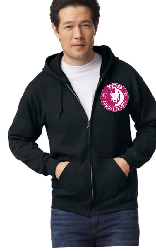 Pink TCB unisex Gilden adult zip up hoodie