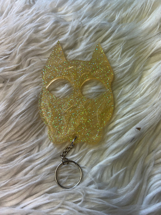 New self-defense resin keychain dog yellow