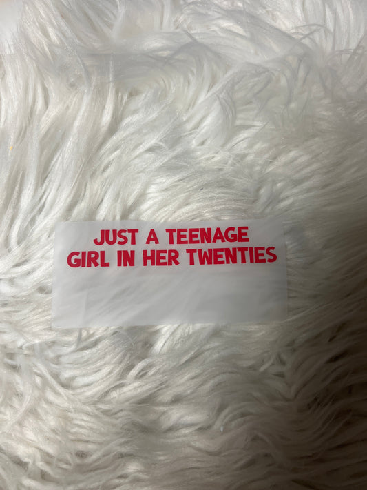 New car decal teenager in her 20s red