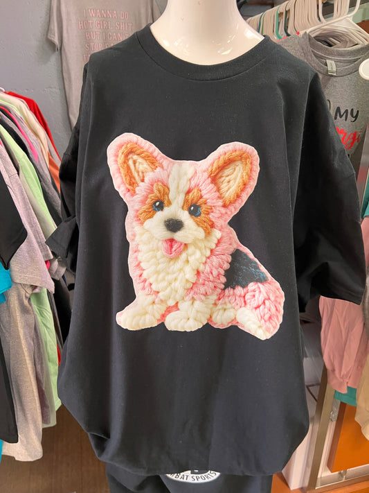 New unisex pink  corgi valentines
