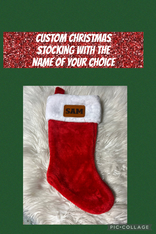 Custom name New Christmas stocking laser engraved patch