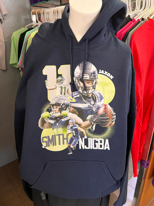 New unisex football navy Top front and back