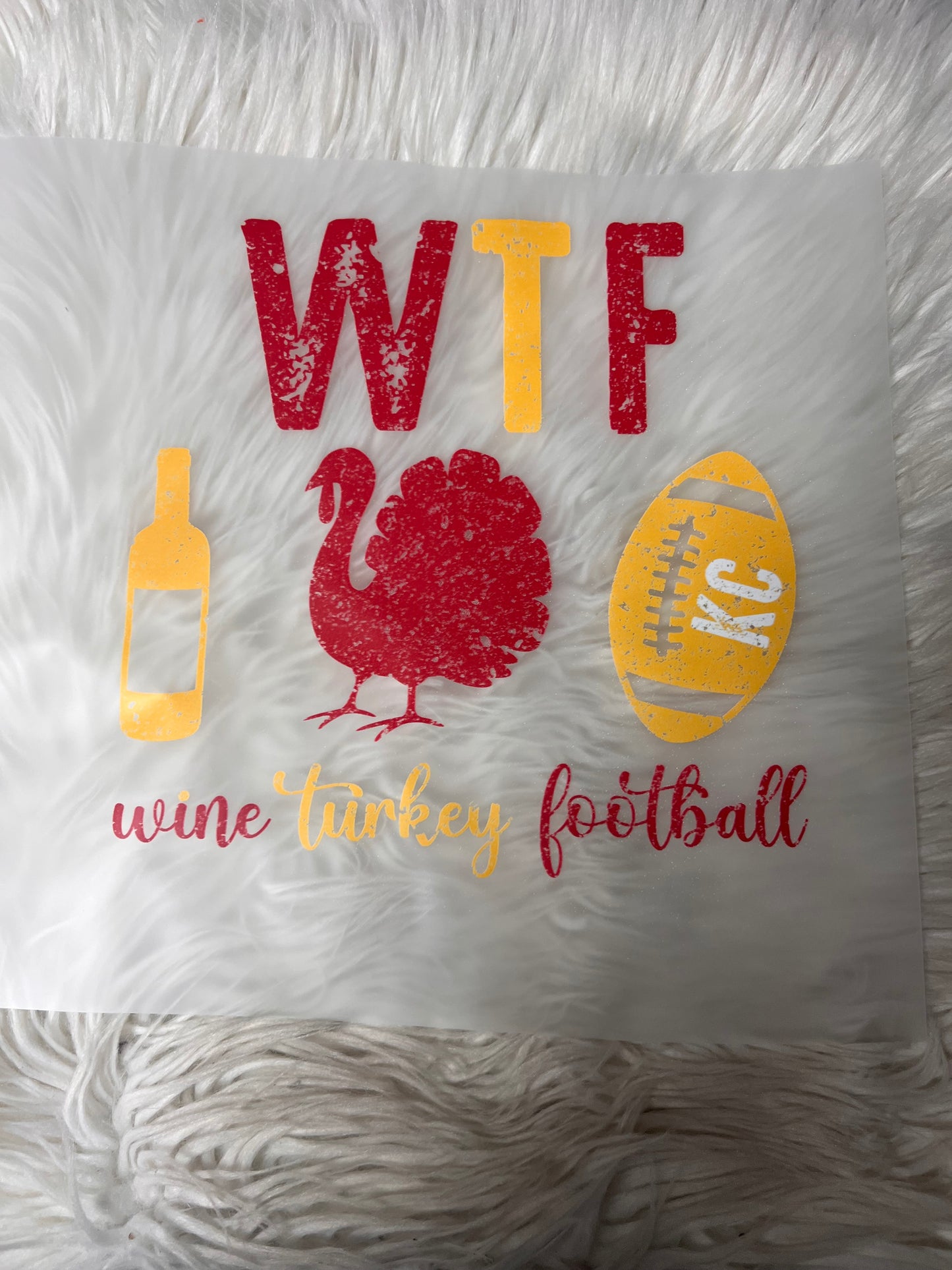New DTF thanksgiving football wine