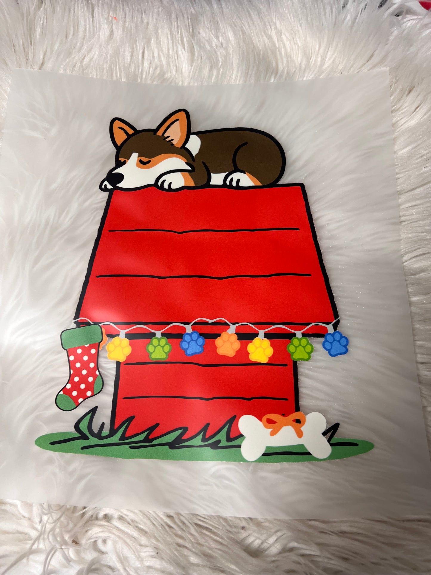 New DTF Christmas corgi