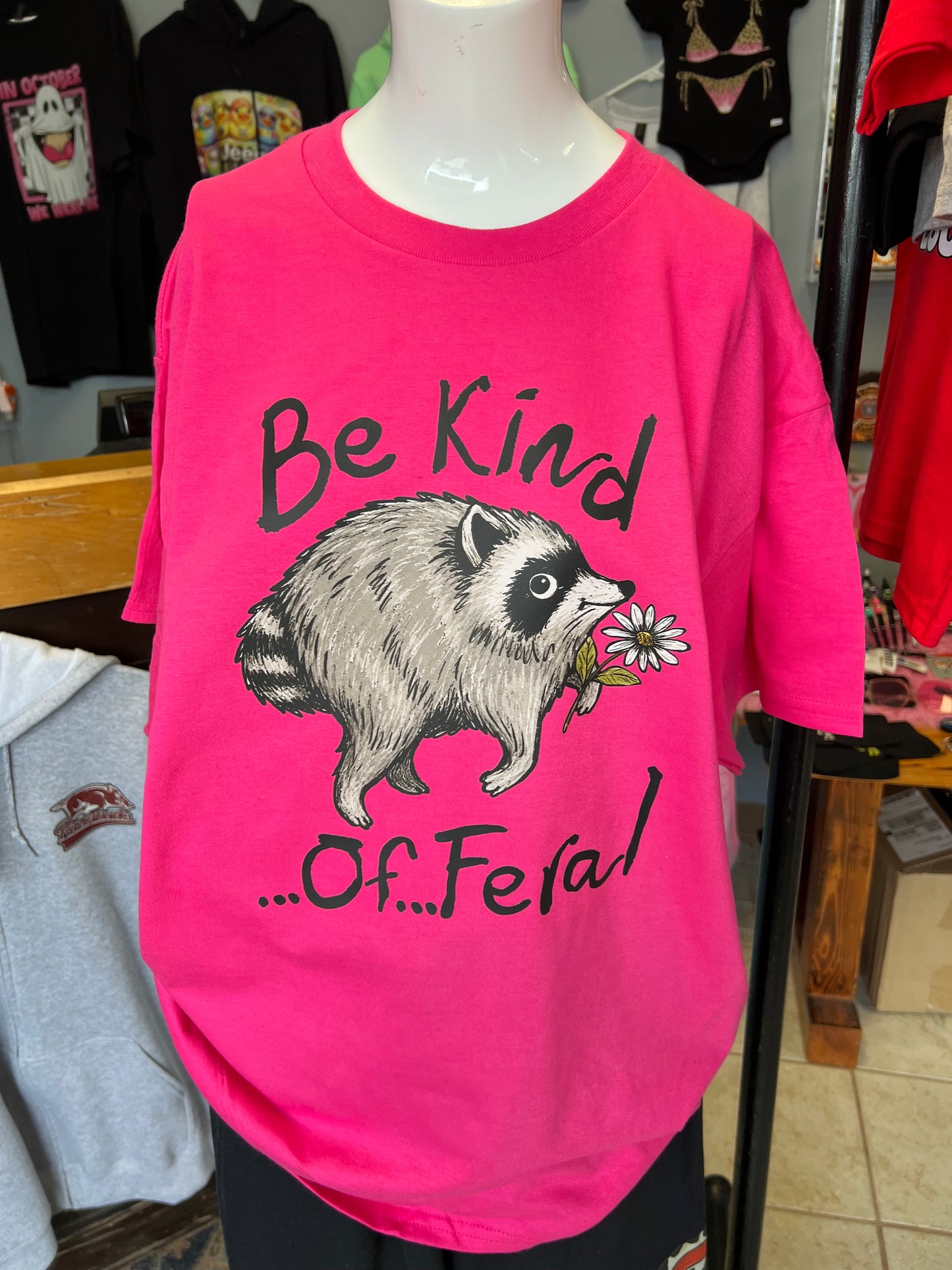 New unisex hot pink raccoon ￼