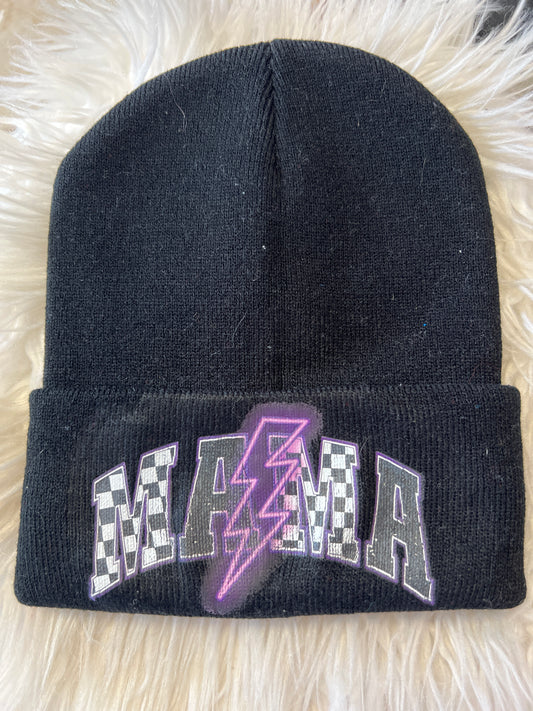 New mama purple beanie