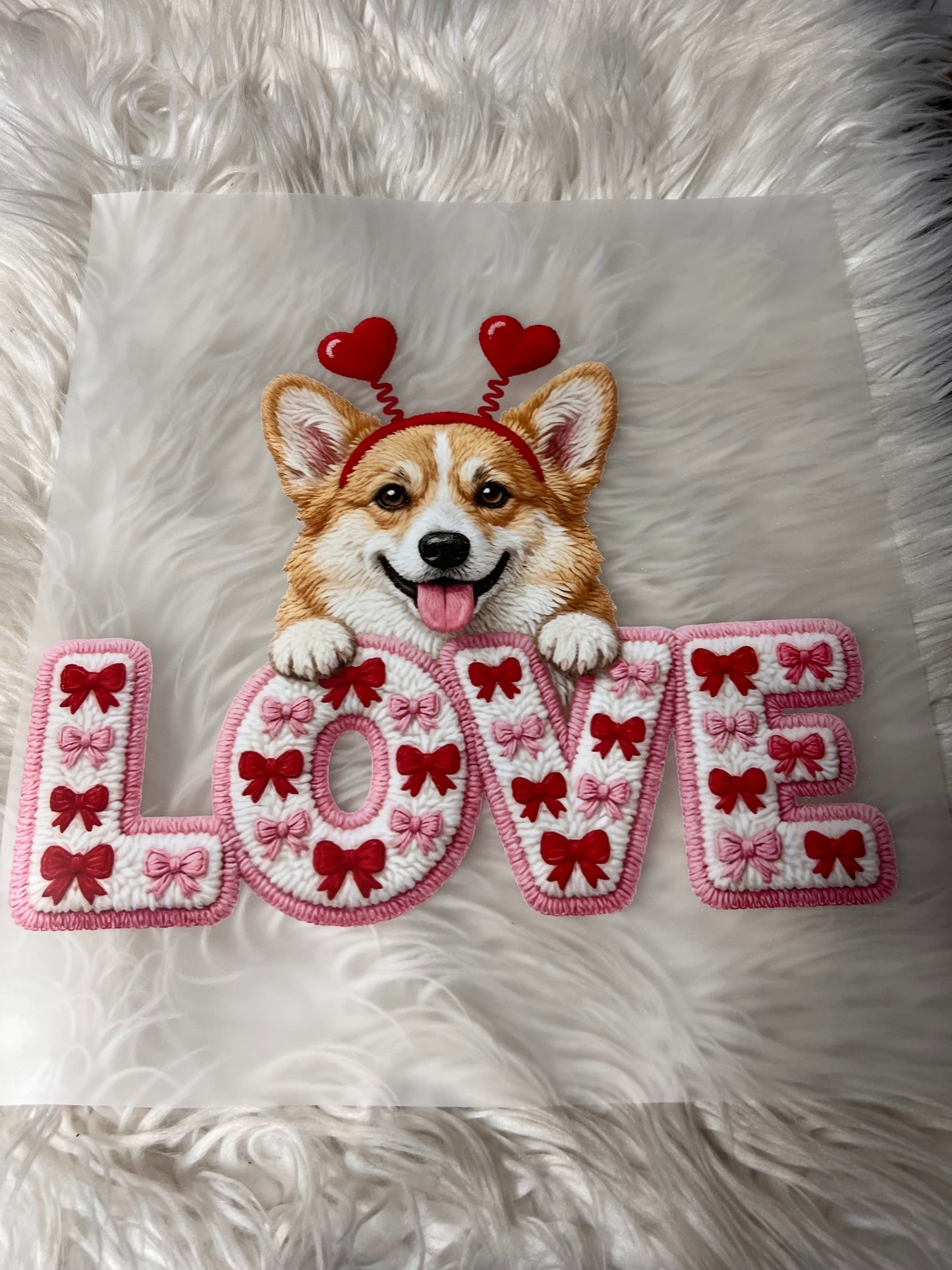 New DTF  Valentine’s Day corgi