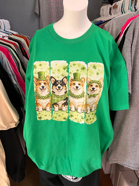 New unisex corgi green st. Patrick’s Day