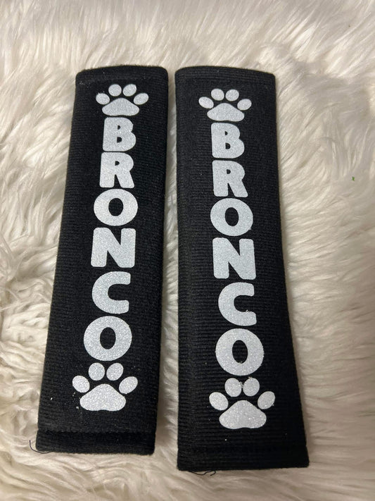 New seatbelt covers white  glitter
