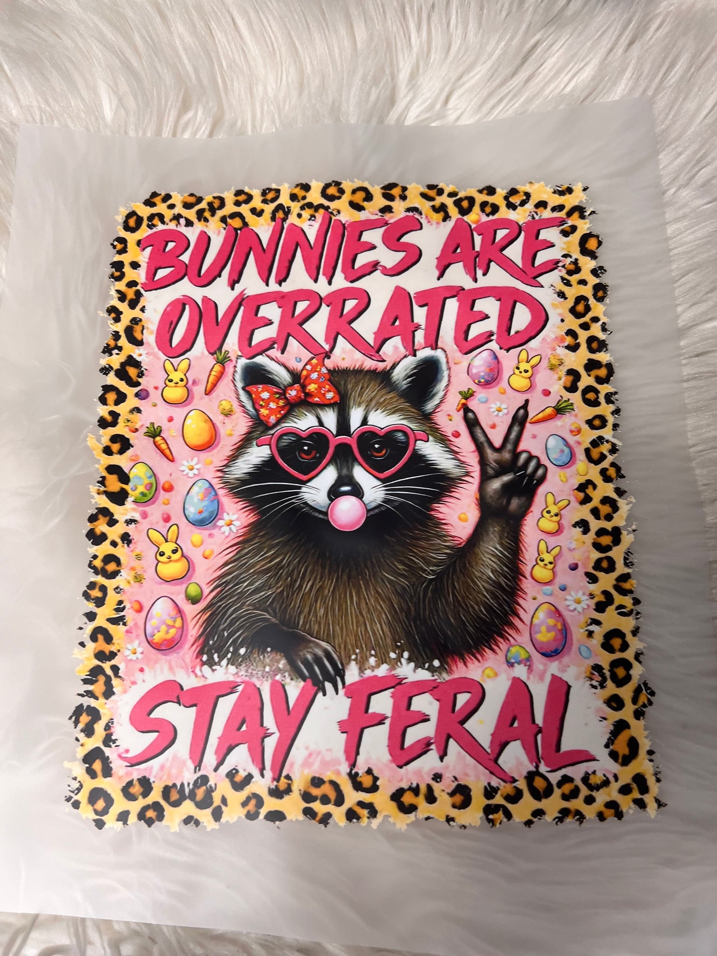New DTF Easter raccoon