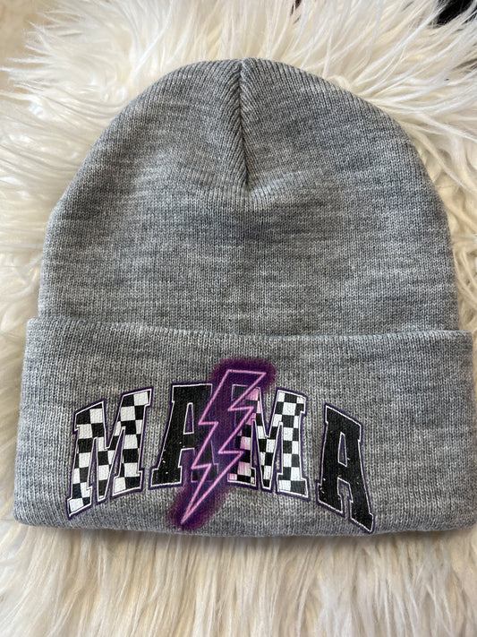 New mama purple beanie