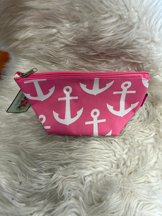 Brand new zipper bag pink anchors
