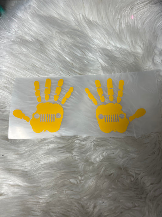 Vehicle wave car decals yellow