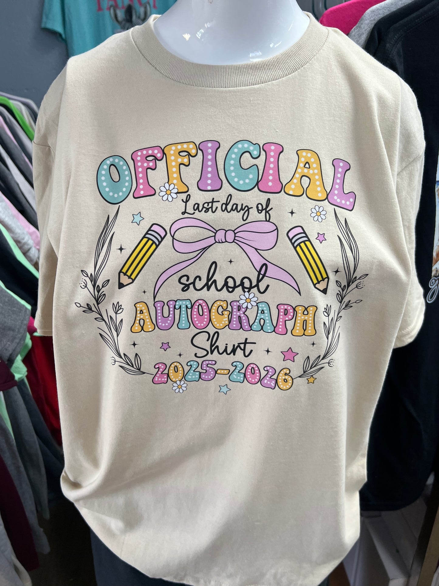 New unisex  top tan 2026 autographed front and  back ￼