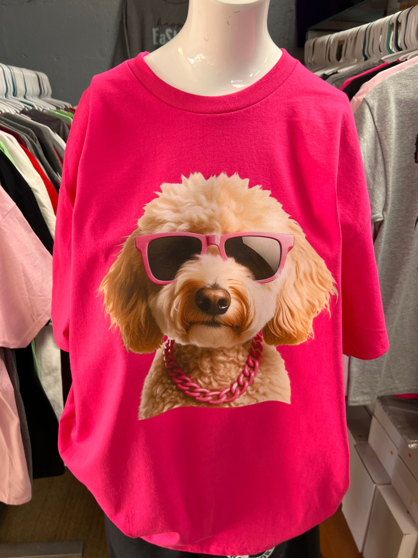 New unisex hot pink goldendoodle ￼