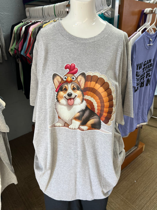 unisex top thanksgiving corgi