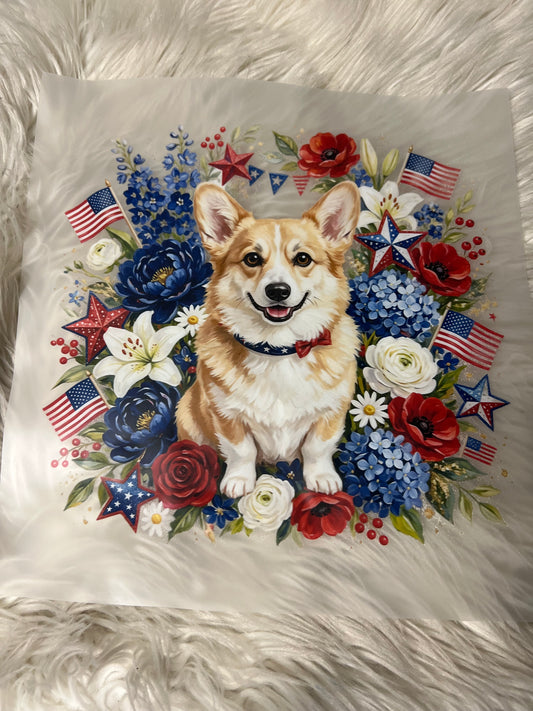 New DTF happy corgi July