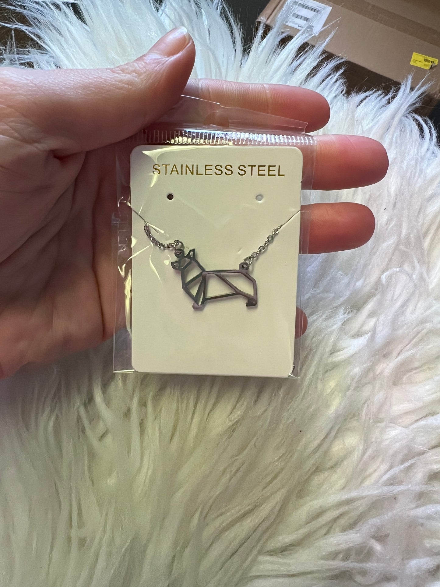New corgi necklace silver