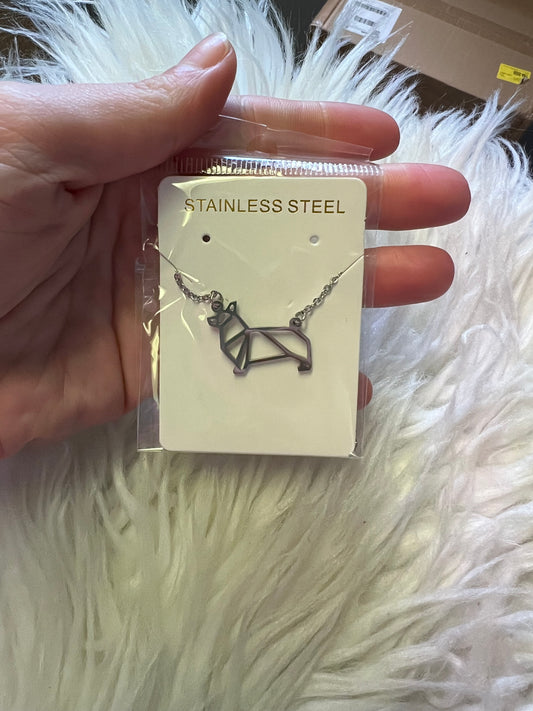 New corgi necklace silver