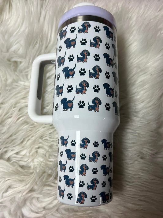 Brand new 40 ounce stainless steel Tumblr with handle  with plastic straw
