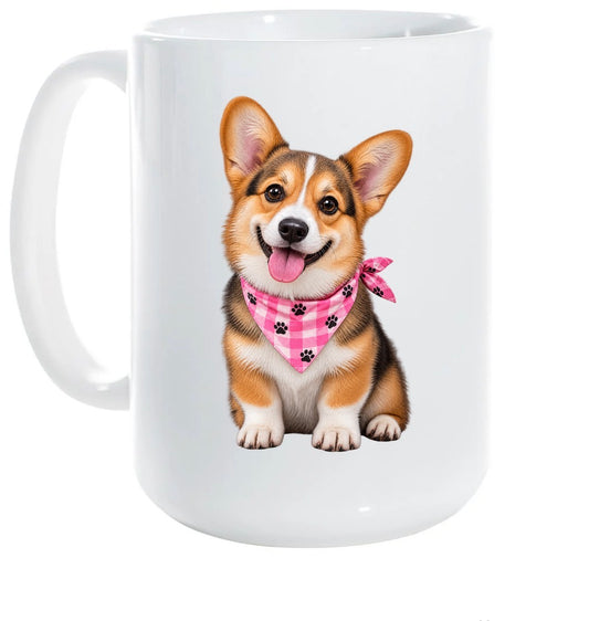 15 ounce ceramic mug corgi