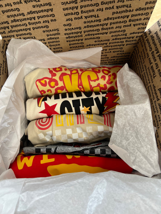 Mystery five T-shirts bundle example kc football