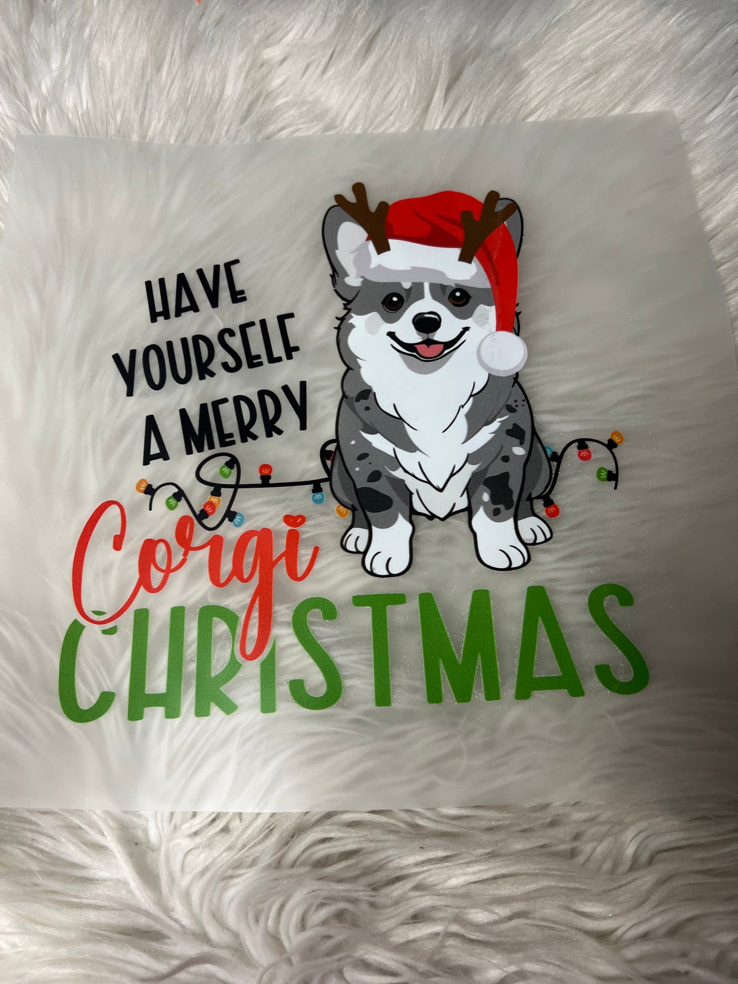 New DTF Christmas corgi