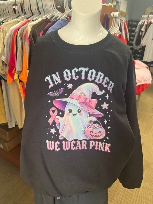 unisex top in October we wear pink