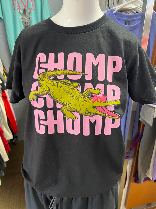 New youth unisex chomp chomp chomp gator preppy pink
