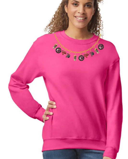 New unisex hot pink unisex top charm necklace coffee brew