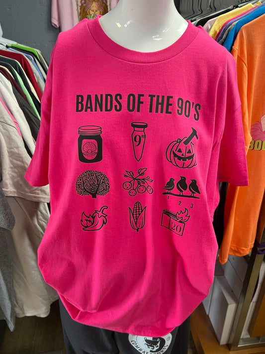 New unisex hot pink 90s rock