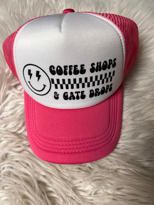 New  pink hat coffee shops and gate drops ￼