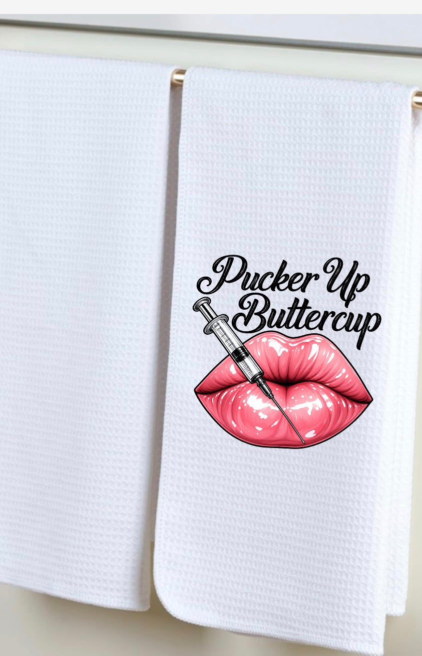 Decorative hand towel ￼ Botox ￼