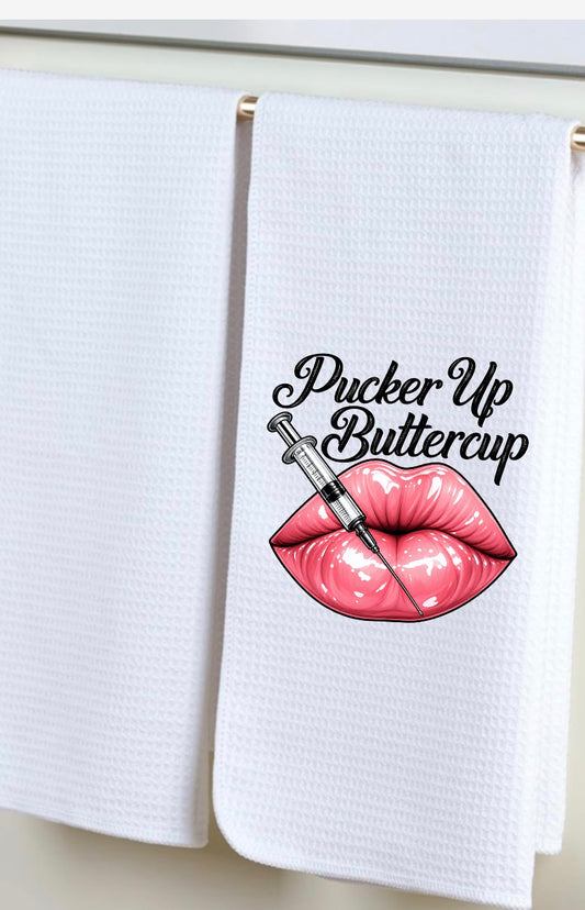 Decorative hand towel ￼ Botox ￼