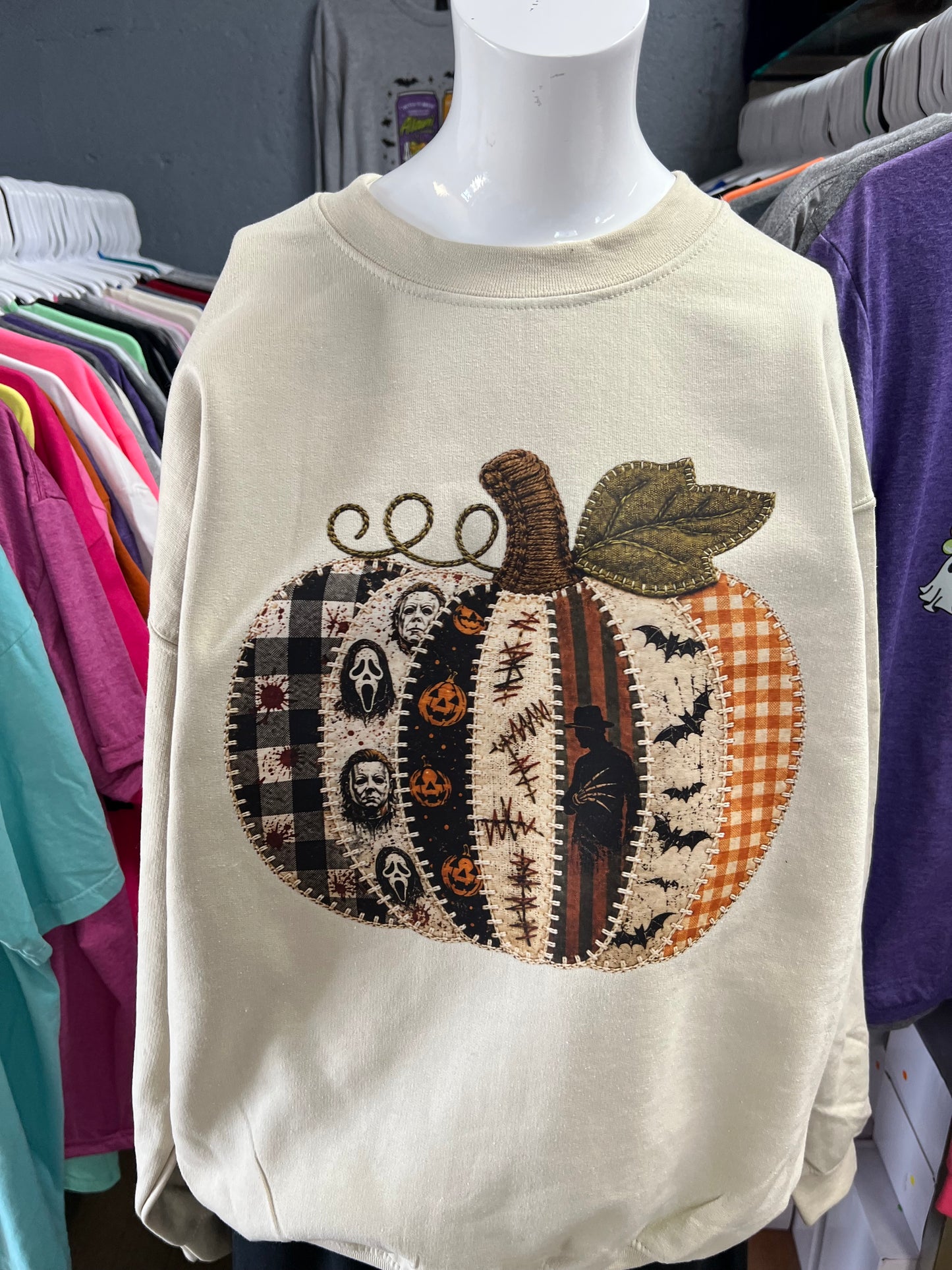 New unisex  top tan Halloween pumpkin