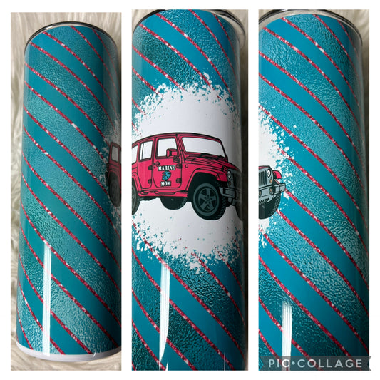 20 ounce Tumblr  marine Mom pink