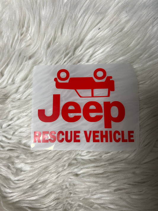 Rescue vehicle decal red