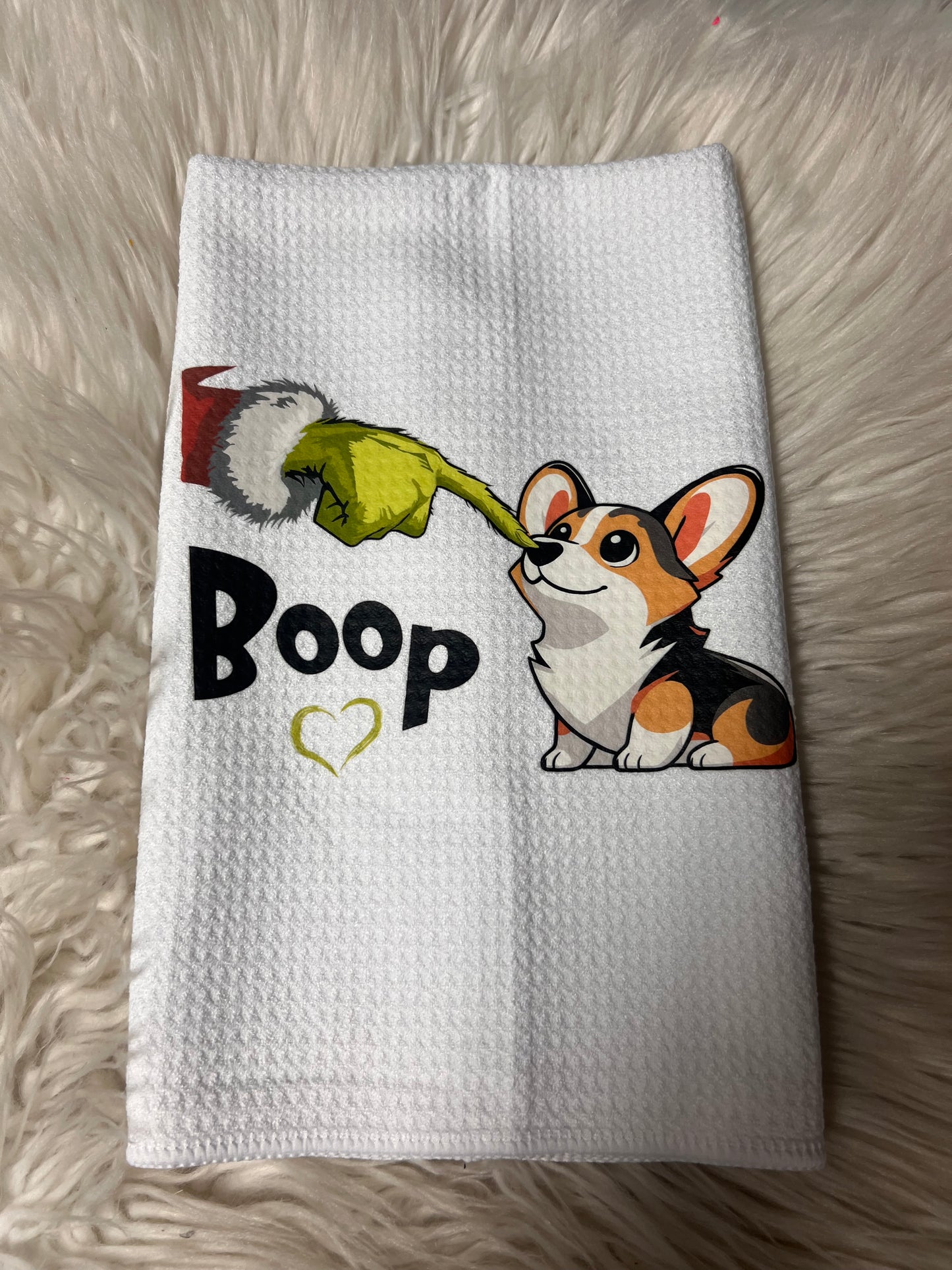 Decorative hand towel corgi