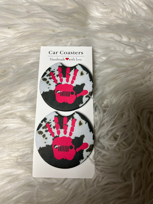 car coasters hot pink
