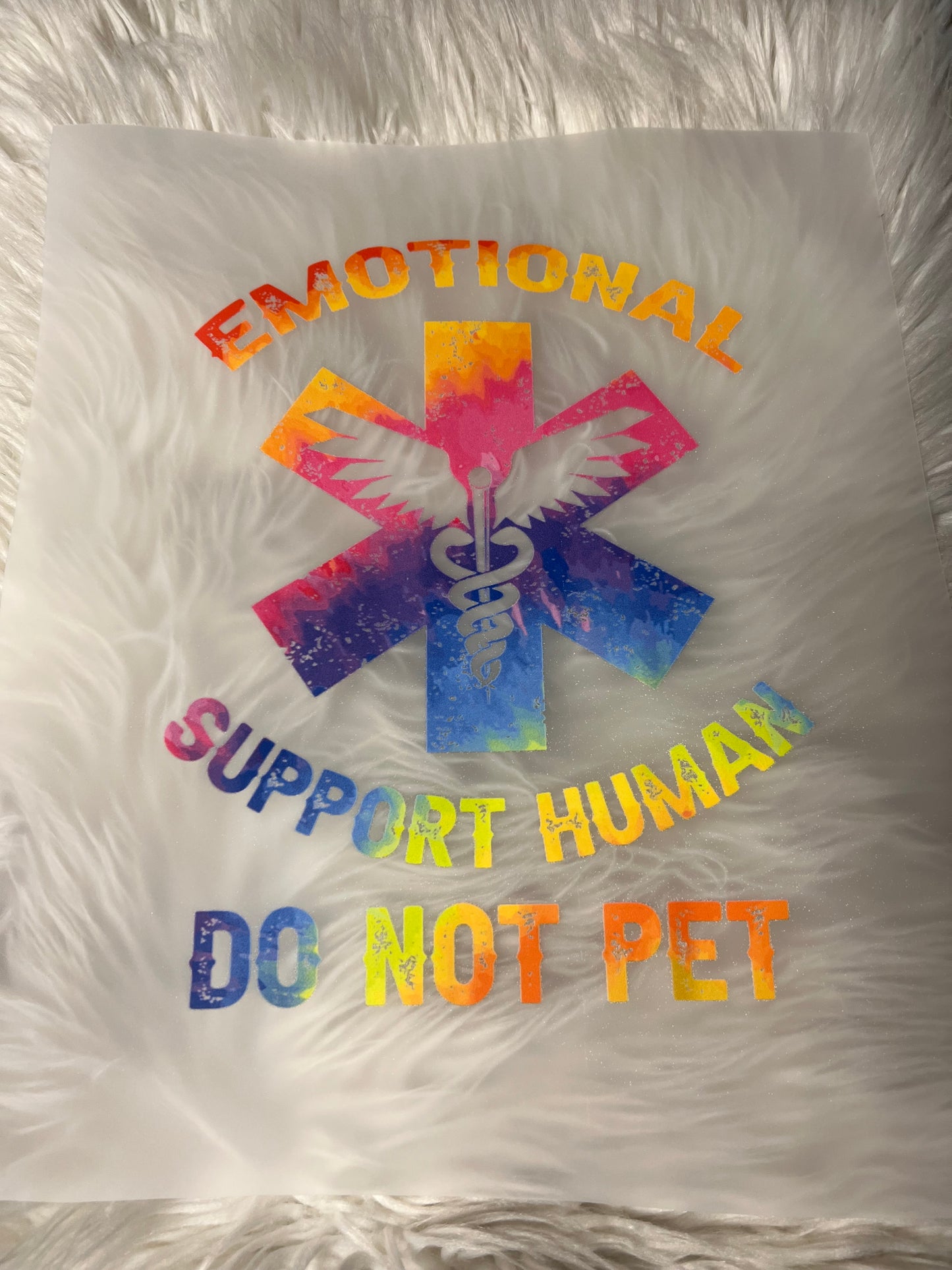 New DTF emotional support human do not pet tie-dye ￼