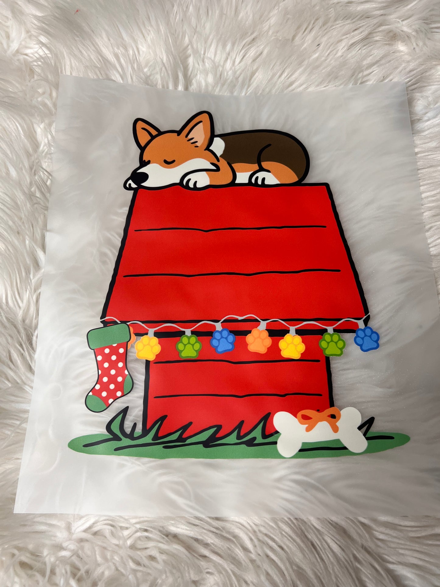 New DTF Christmas corgi