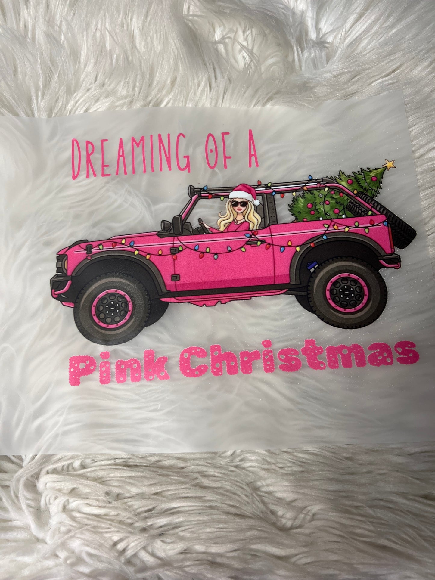 New DTF turning of a pink Christmas￼