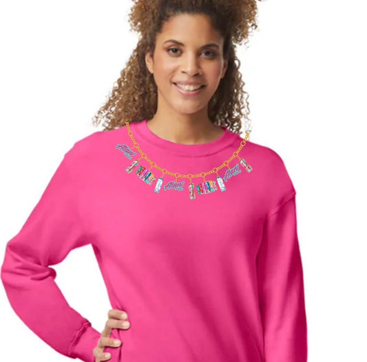New unisex hot pink unisex top charm necklace energy drink ￼